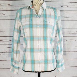 Aeropostale Turquoise Plaid button down shirt